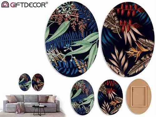 93159 QUADRO OVAL FOLHAS 50X70 SORT2