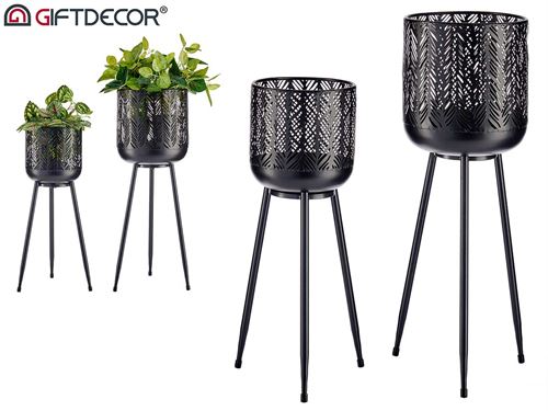 93252 VASOS MTL PRETO SET2 70CM