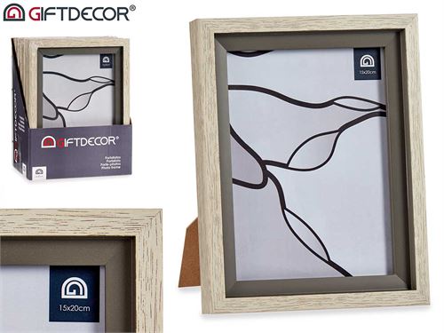 16519 MOLDURA NAT BORDA CINZA 15X20CM