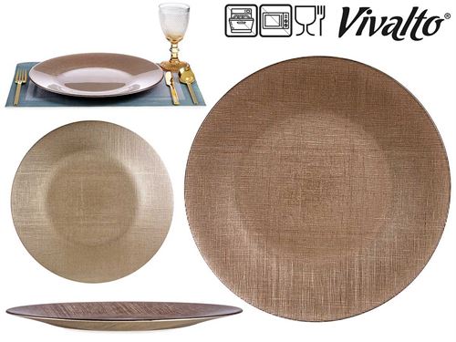 84805 PRATO VIDRO 32CM OURO VELHO