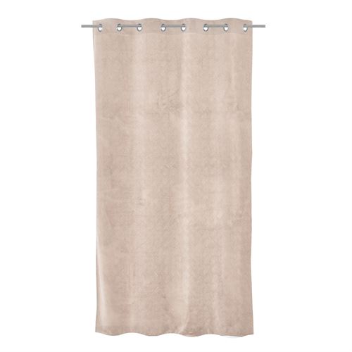 801522 CORTINA VELUDO RELEVO HYPE BEJE 140X260CM 100%POLIESTER