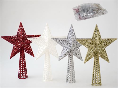 73412 PONTA ARVORE NATAL ESTRELA 36CM 4SORT