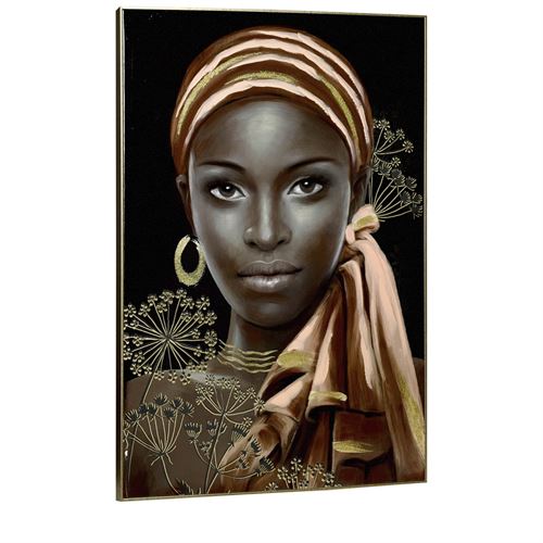 97098 TELA PINTADA MULHER AFRICANA 80X120CM