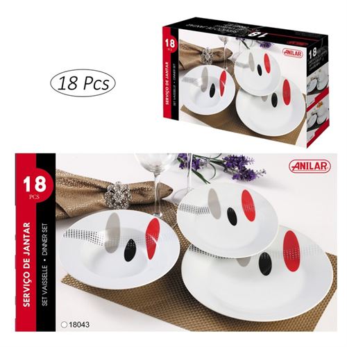 18043 SERVIÇO JANTAR CERAMICA 18PÇS 27CM 21,5CM 19CM