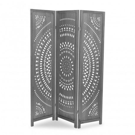 BIOMBO GRIS CÍRCULOS MDF 170CM