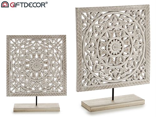 58703 SUPORTE DECORAÇAO MADEIRA QUADRADO