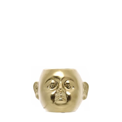 VASO CERÂMICA GOLDEN FACES 13CM