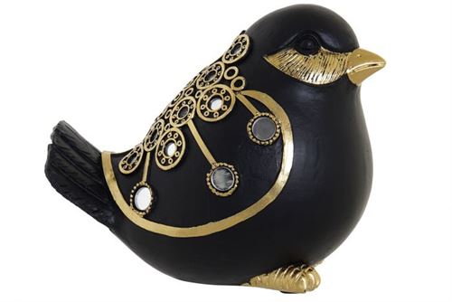 RF-181292 FIGURA RESINA 15X9X12 PÁSSARO PRETO