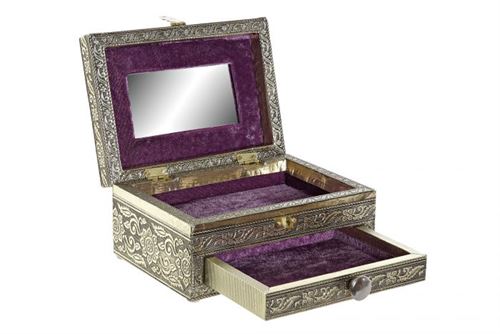  JOALHEIRO MADEIRA ALUMINIO 17,5X12,5X8,5CM