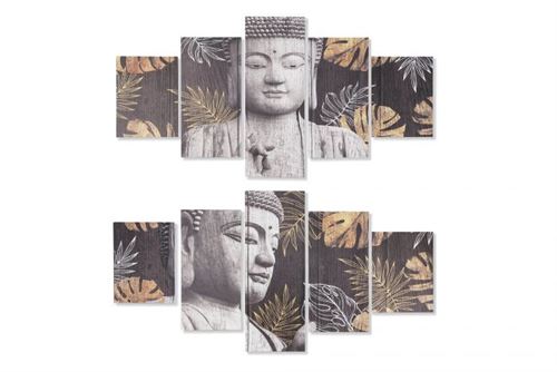 CU-185125 QUADRO SET 5 TECIDO TELA 150X2X80 BUDA 2 MOD.