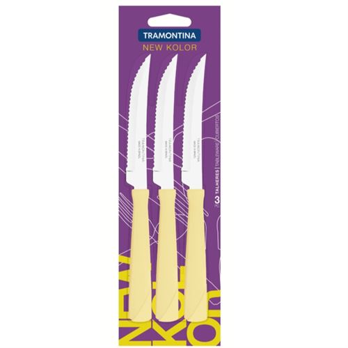 700791 CONJ 3 FACAS CABO PL AMARELO