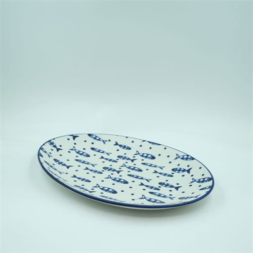 24188 TRAVESSA CERAMICA BLUE FISH