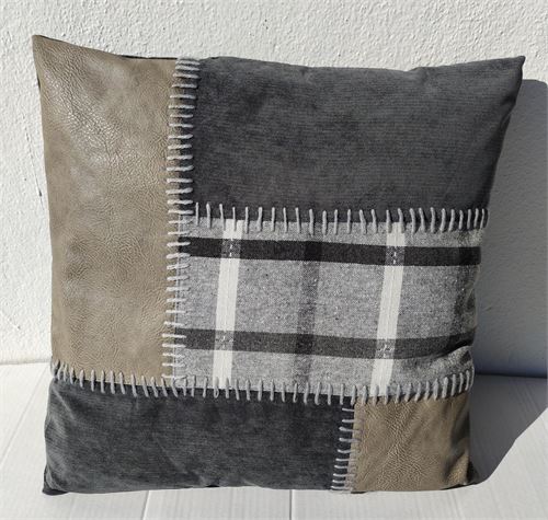 52478 ALMOFADA 45X45 COSTURA CINZA