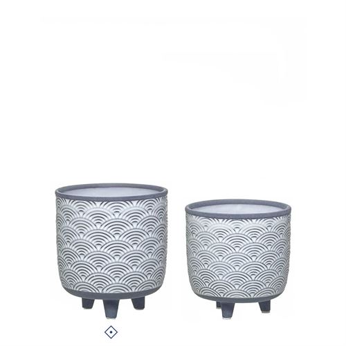 28123 VASO CERÂMICA CINZA 13,5X15CM