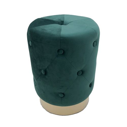 PUFF VELUDO VERDE 36X36X50CM