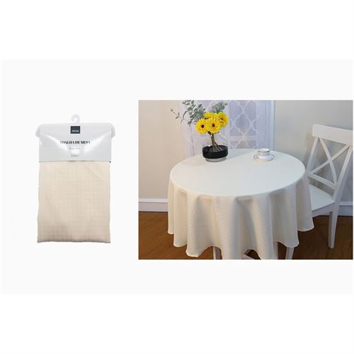 P190285044 TOALHA MESA 150CM RD MARFIM