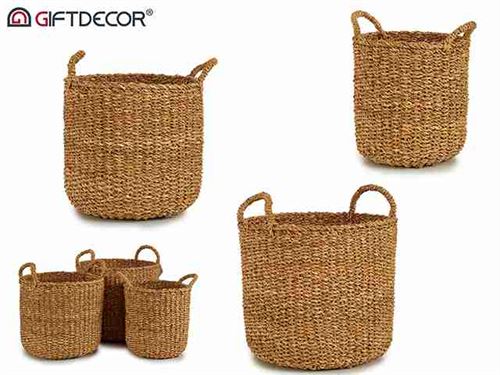 CESTOS ESPARTO ARREDONDADOS SET3