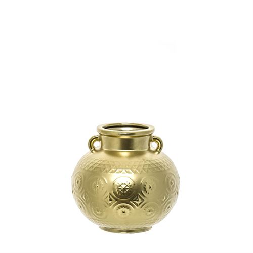 28364 ÂNFORA CERÂMICA ASTECA GOLD 17,50CM