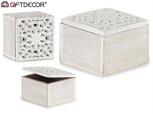 77963 CAIXA PERFURADA BR MDF 11,5X11,5X8CM