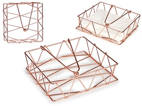 92320 PORTA GUARDANAPOS METAL COR COBRE