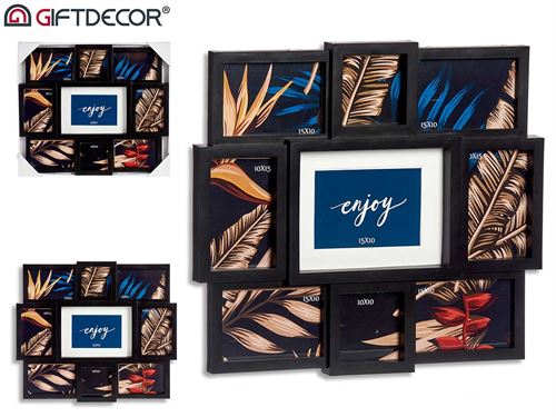 91967 MOLDURA MULTIPLA HORIZONTAL PRETA 49X43CM