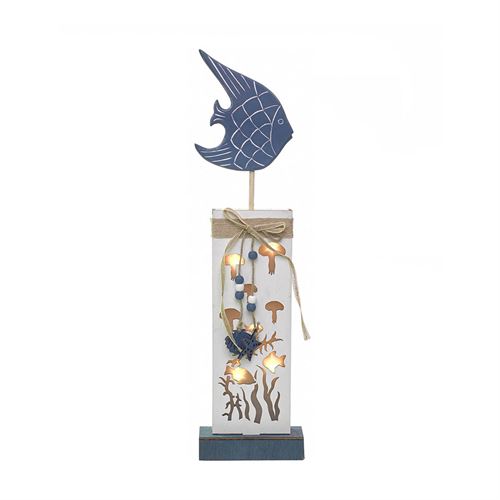 83927 DECORAÇAO MADEIRA PEIXE C/LUZ