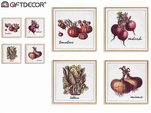 93164 QUADRO VEGETAIS 25X25CM SORT4