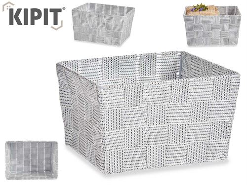 CESTO POLIESTER BRANCO 20x15x10CM