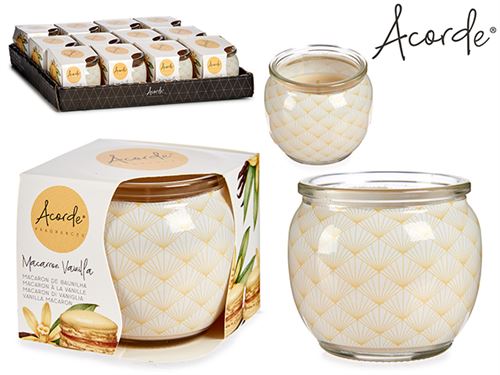 34561 VELA COPO VIDRO BAUNILHA MACARRON