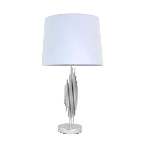 11889245 CANDEEIRO BASE CROMADA ABJ. BRANCO 58CM