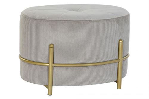 MB-183065 BANQUETA POLIÉSTER METAL 51X36X33 VELUDO BEGE