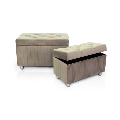 11628216 PUFF/BAU TAUPE SET2 82X42X52/70X36X43