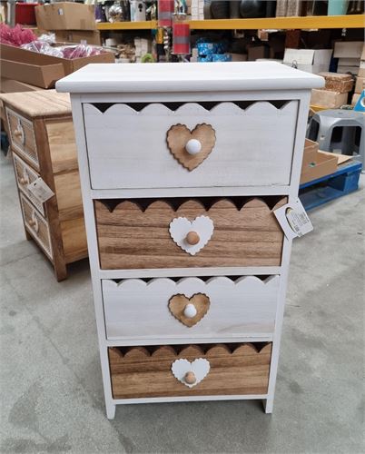 67485 COMODA 4 GAVETAS BR/NAT 40X30X75CM