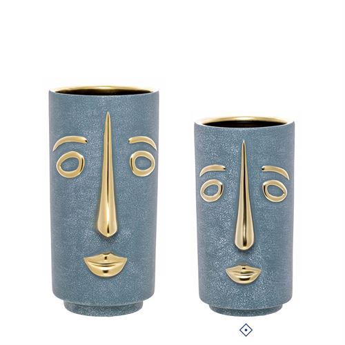 28444 JARRA CERÂMICA GOLDEN GRANIT 13X13X25CM