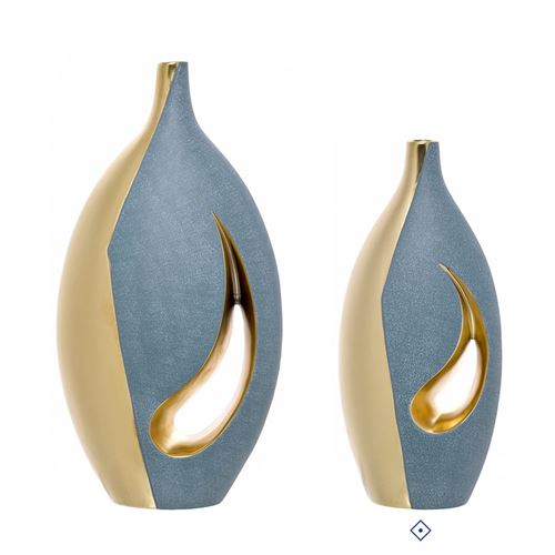 28435 JARRA CERÂMICA GOLDEN GRANIT 14X9X35CM