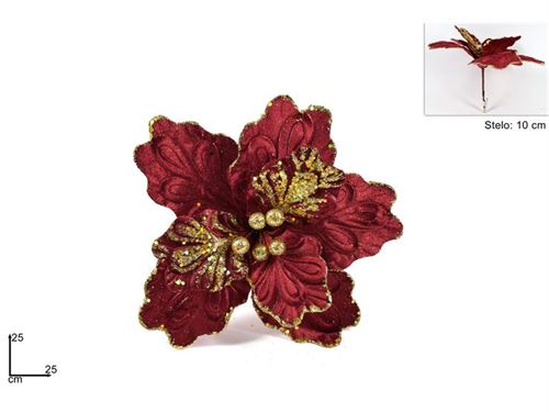 77305 PINZONE FIORE VELLUTO BORDEAUX/ORO BMA-49A/B-GOLD
