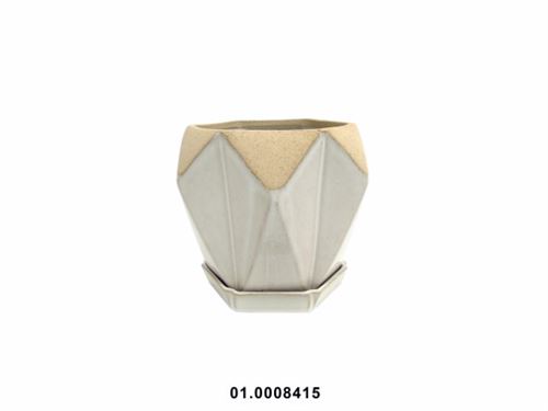 01.18616WP-XL VASO CREME CERÂMICA GRÊS 17X18CM