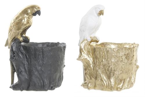 RF-181369 FIGURA RESINA 14X11X18,5 POTTING PARROT 2 MOD.