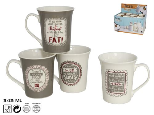 25490 CHAVENA MUG CERAMICA 342ML OHIO 4 SORTIDOS