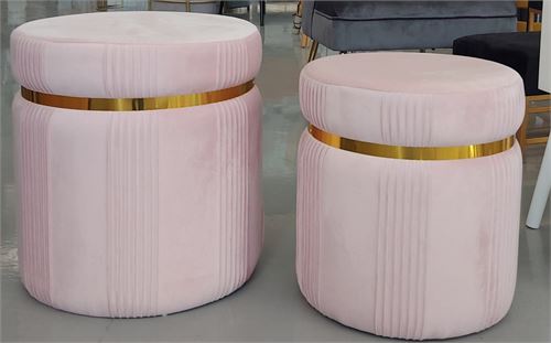 11629357 POUF RED. ROSA CONJ.2 46*46*48/39*39*42CM LD21AC021