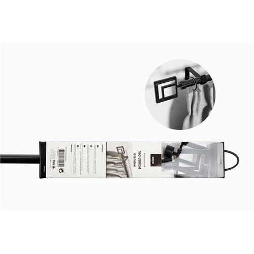 P131279204 VARAO CORTINADO 160-300CM PRETO