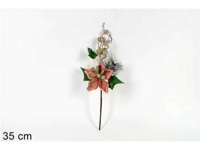 72874 RAMO C/FLOR NATAL 35CM