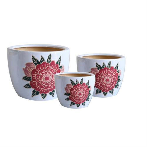 66344 SET 3 VASOS CERAMICA
