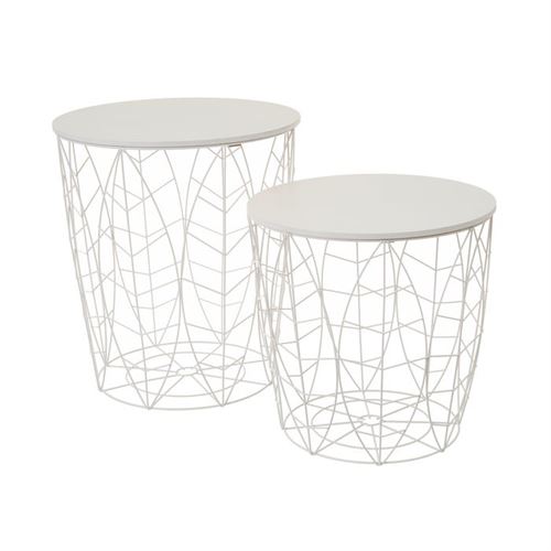801095 MESA MTL/MDF BRANCO SET2 44,5X44,5X49,5CM