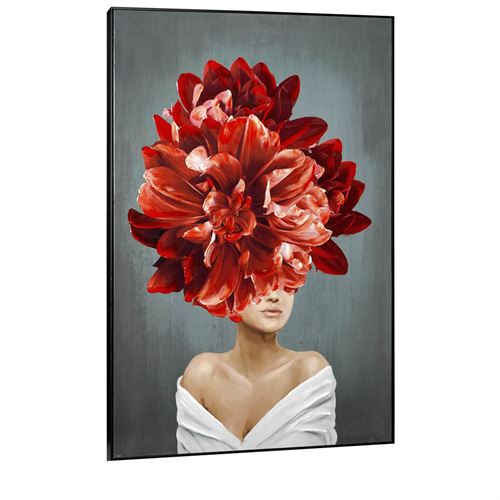 97092 TELA PINTADA MULHER C/FLORES 80X120CM