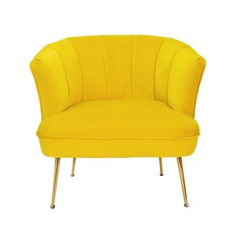 12928960 CADEIRAO VELUDO AMARELO 79X71X75