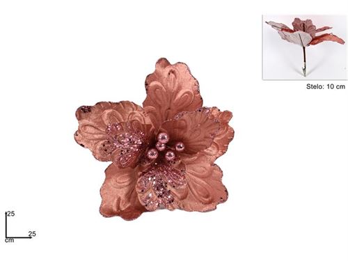 77275 PINZONE FIORE VELLUTO ROSA ANTICO BMA-49A/OLD PINK