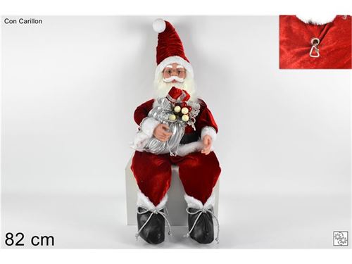 53912 BABBO NATALE SEDUTO C/CARILLON-MOVIMENTO 82CM XS2126012