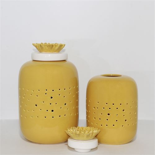C98C POTE BOLERO AMARELO 24CM CERAMICA