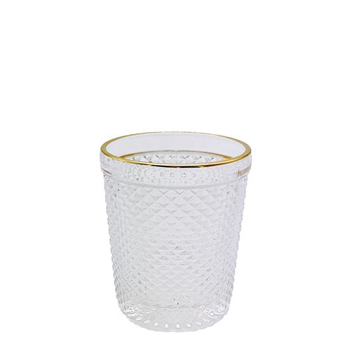 23079 COPO VIDRO PK6 10,2X8,5CM GOLD RIM